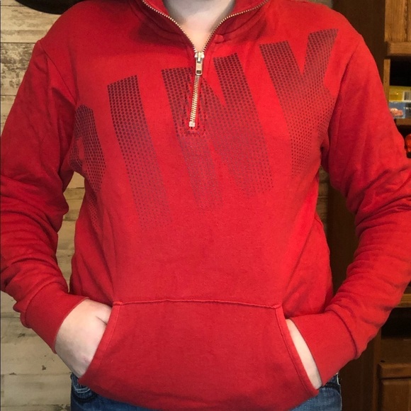 PINK Victoria’s Secret quarter zip hoodie XS red hoodie PINK VS QUARTER zip - Picture 11 of 14